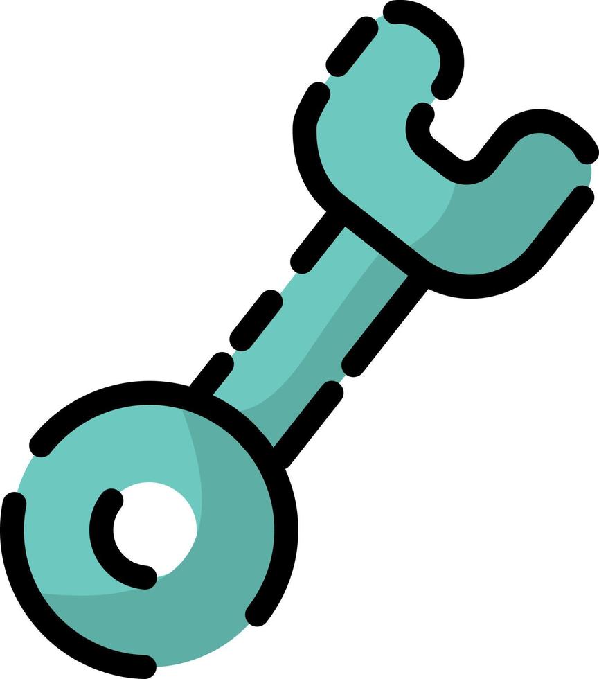 Construction spanner, illustration, vector on a white background.