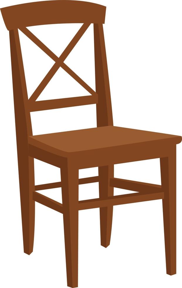 Brown chair, illustration, vector on white background