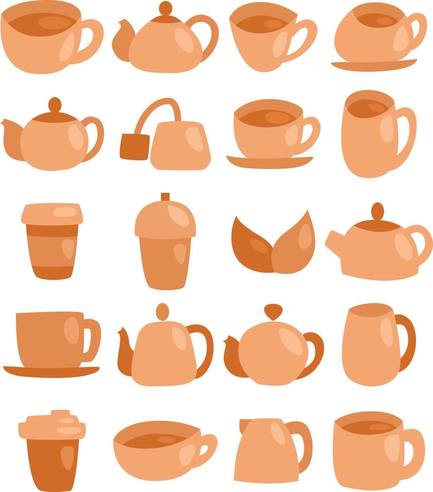 hora del té, ilustración, vector sobre fondo blanco.