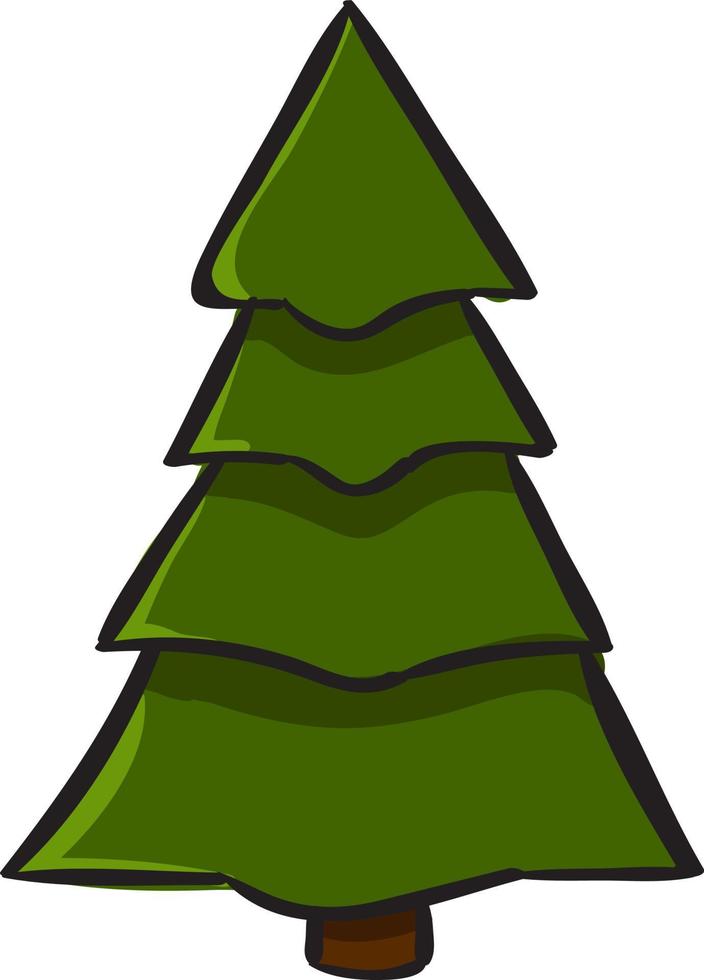 Christmas tree, illustration, vector on white background.