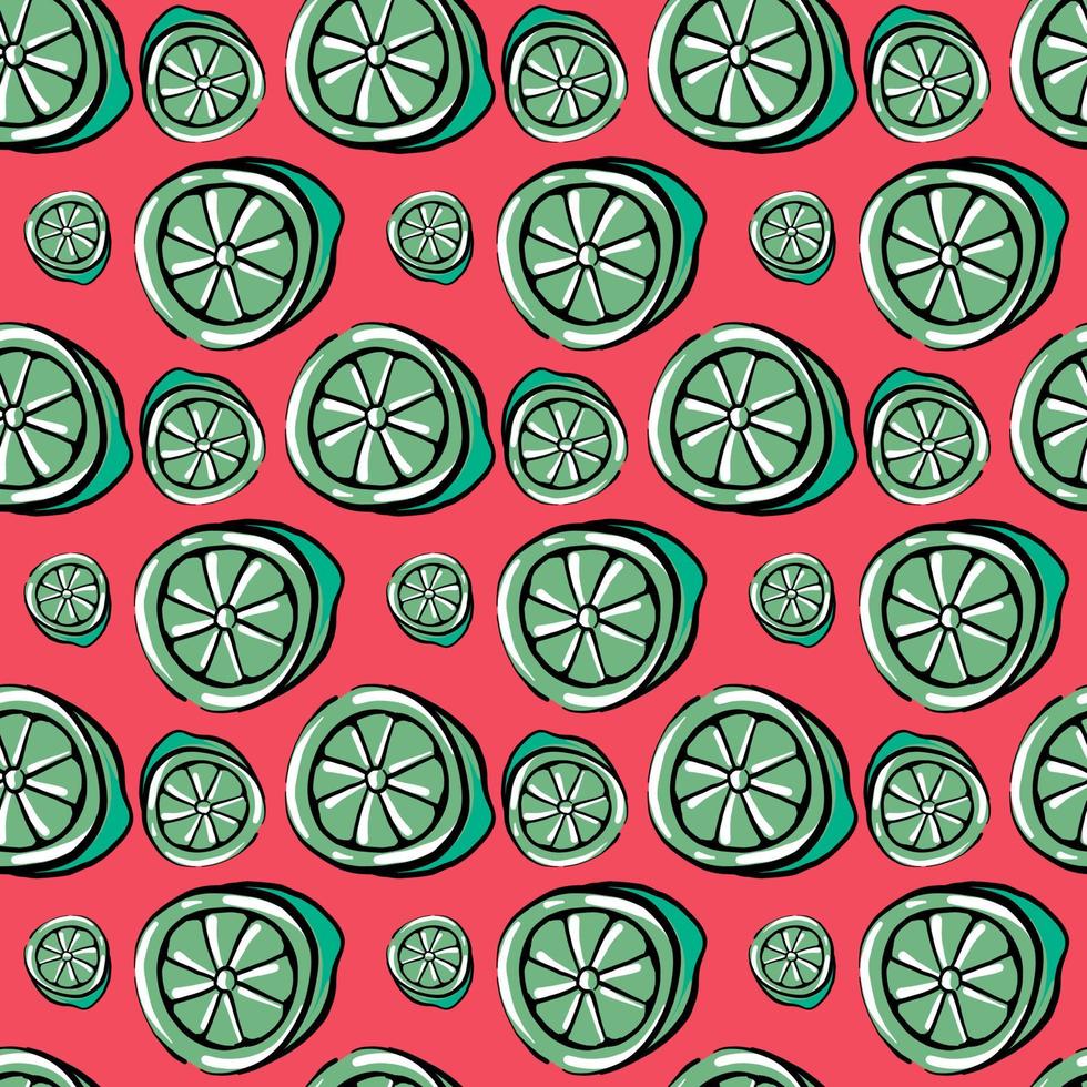 Lime pattern, illustration, vector on white background