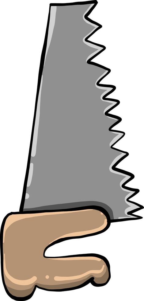 Small hand saw, illustration, vector on white background.