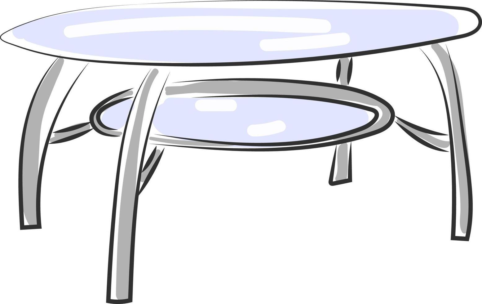 Glass table, illustration, vector on white background.