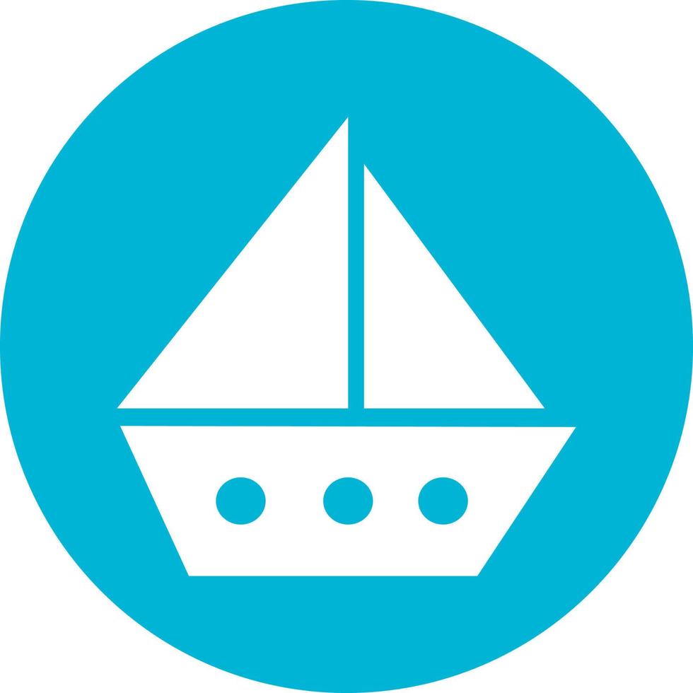 Small sailing ship, icon illustration, vector on white background