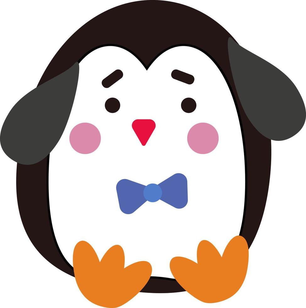 Resentful penguin, illustration, vector on a white background.