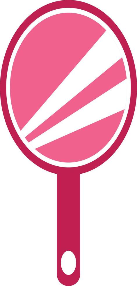 Pink hand mirror, illustration, vector on white background.