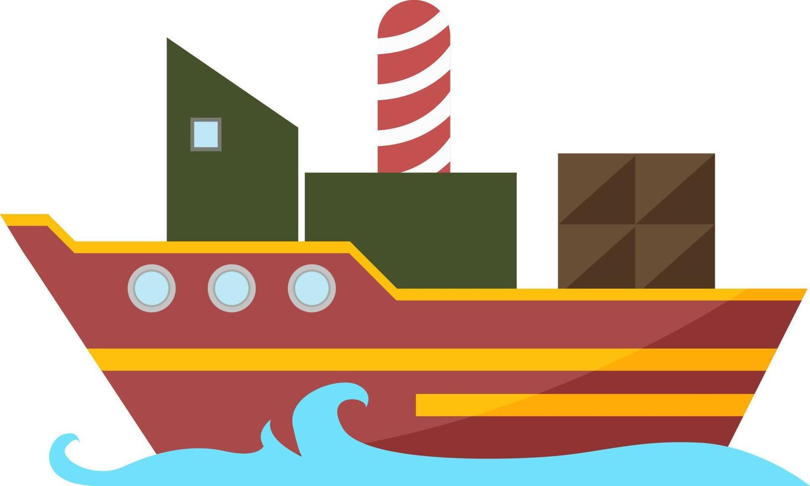 Cartoon ship icon vector