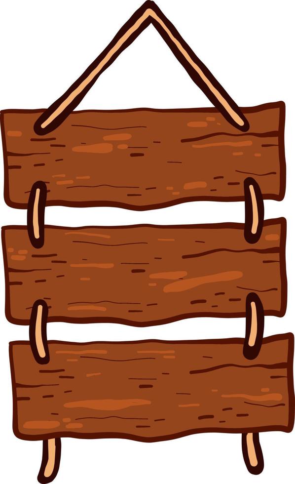 Long wooden board, illustration, vector on white background.