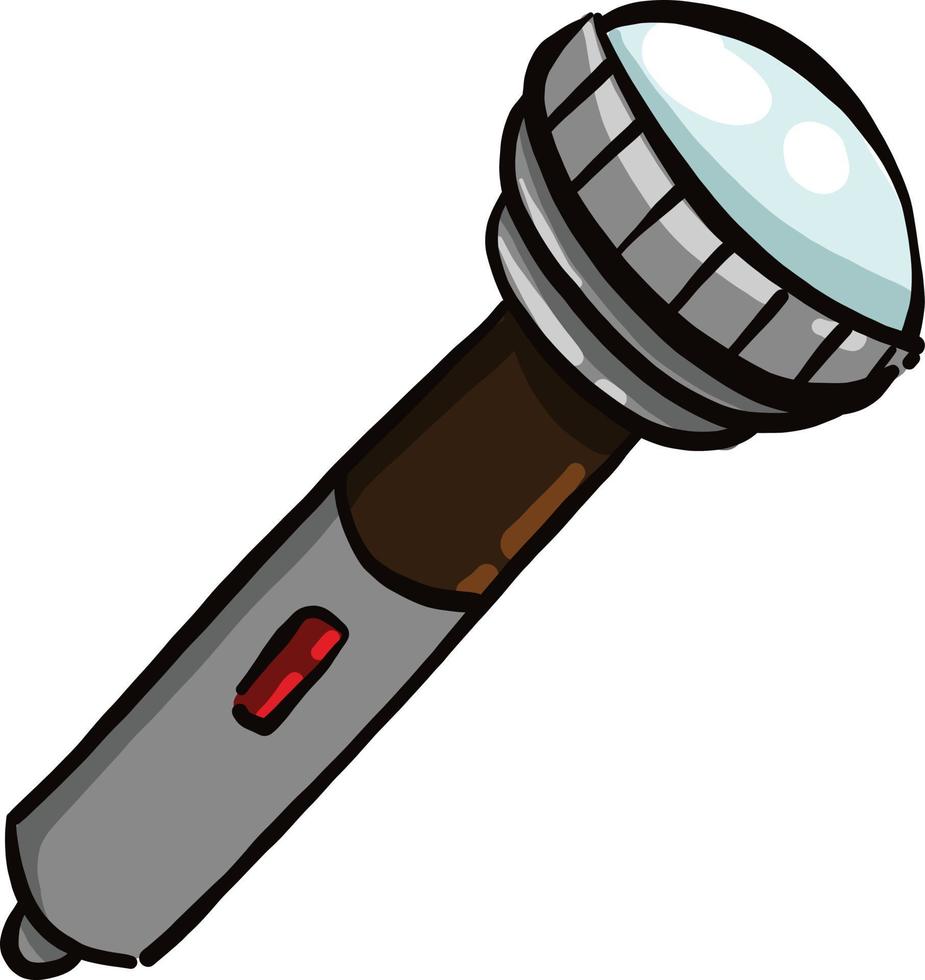 Small flashlight, illustration, vector on a white background.