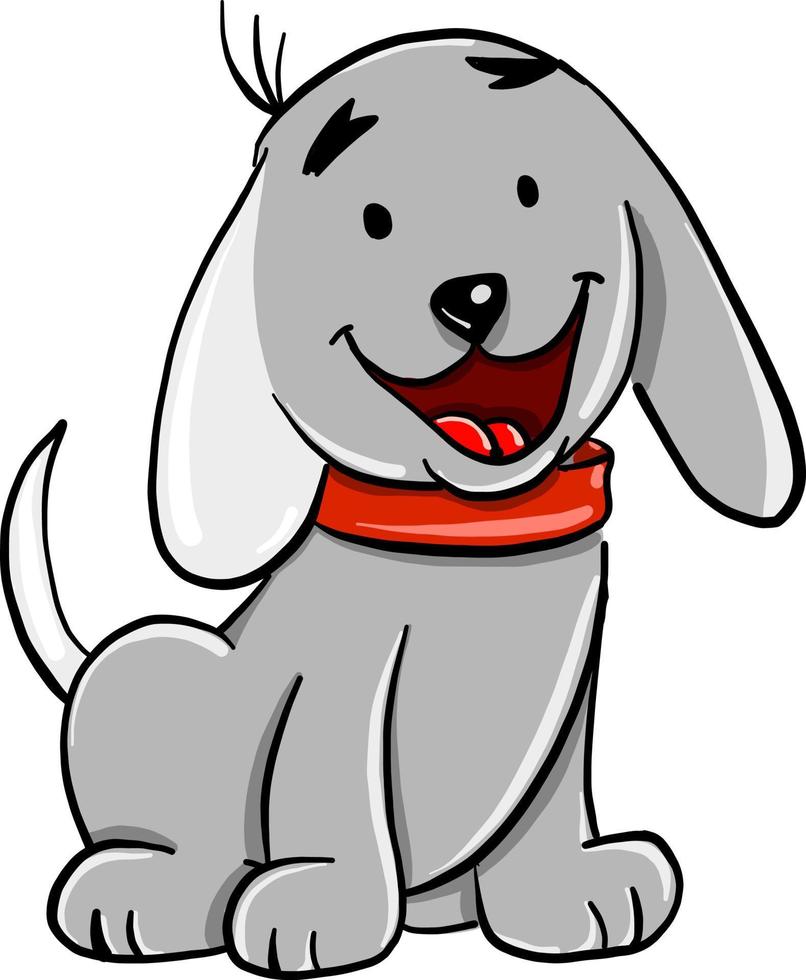 Cute small dog, illustration, vector on white background