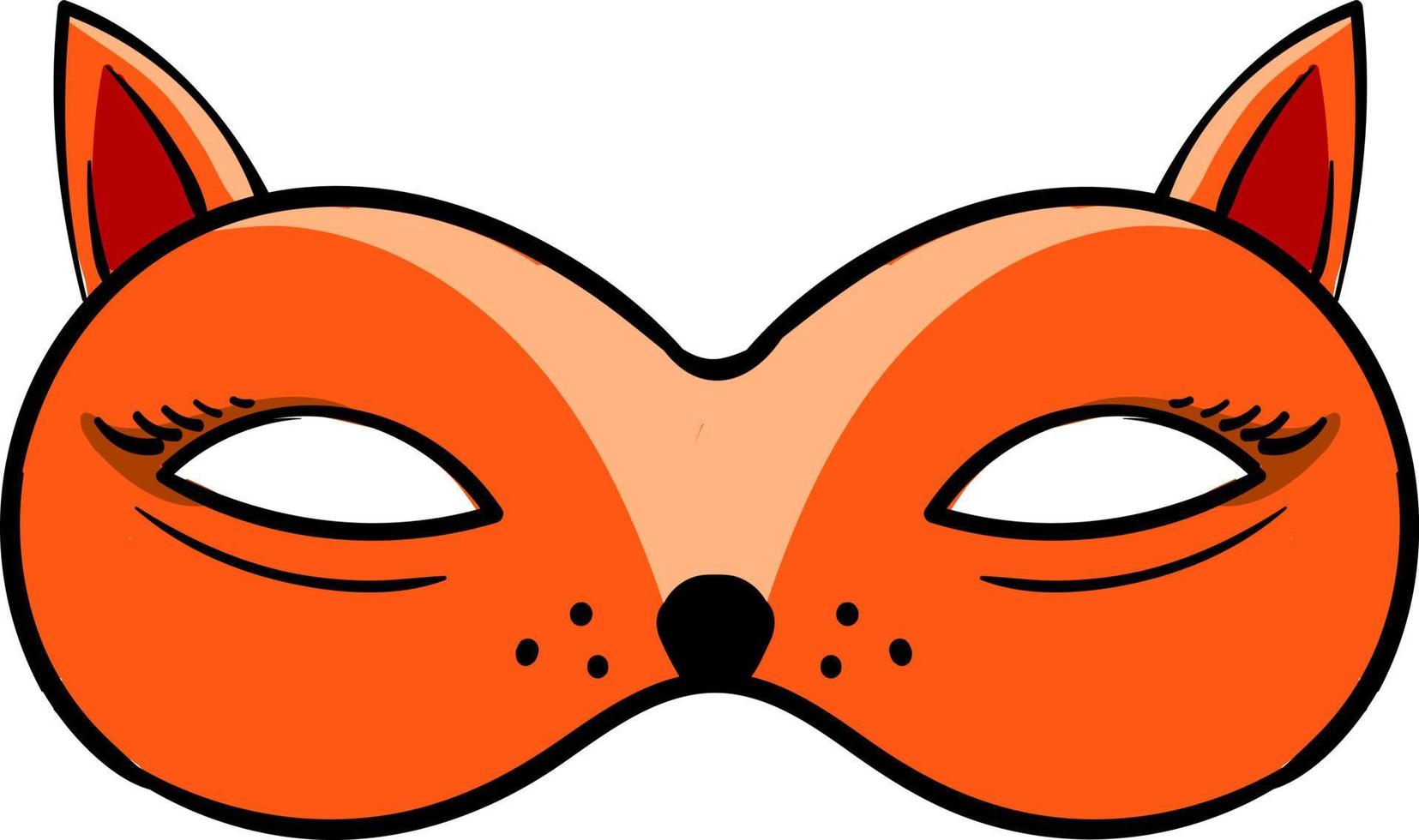 Fox mask, illustration, vector on white background