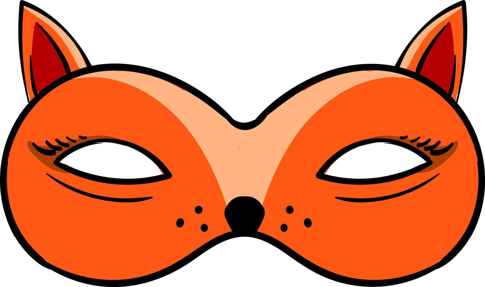 Fox mask, illustration, vector on white background