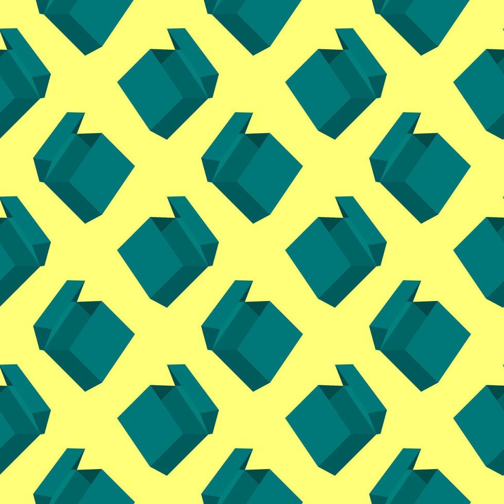 Blue box, seamless pattern on yellow background. vector