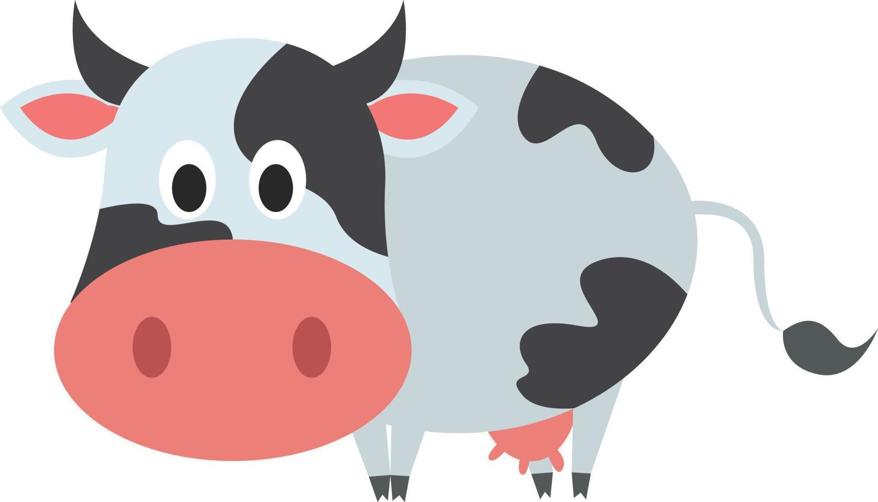 vaca lechera, ilustración, vector sobre fondo blanco.