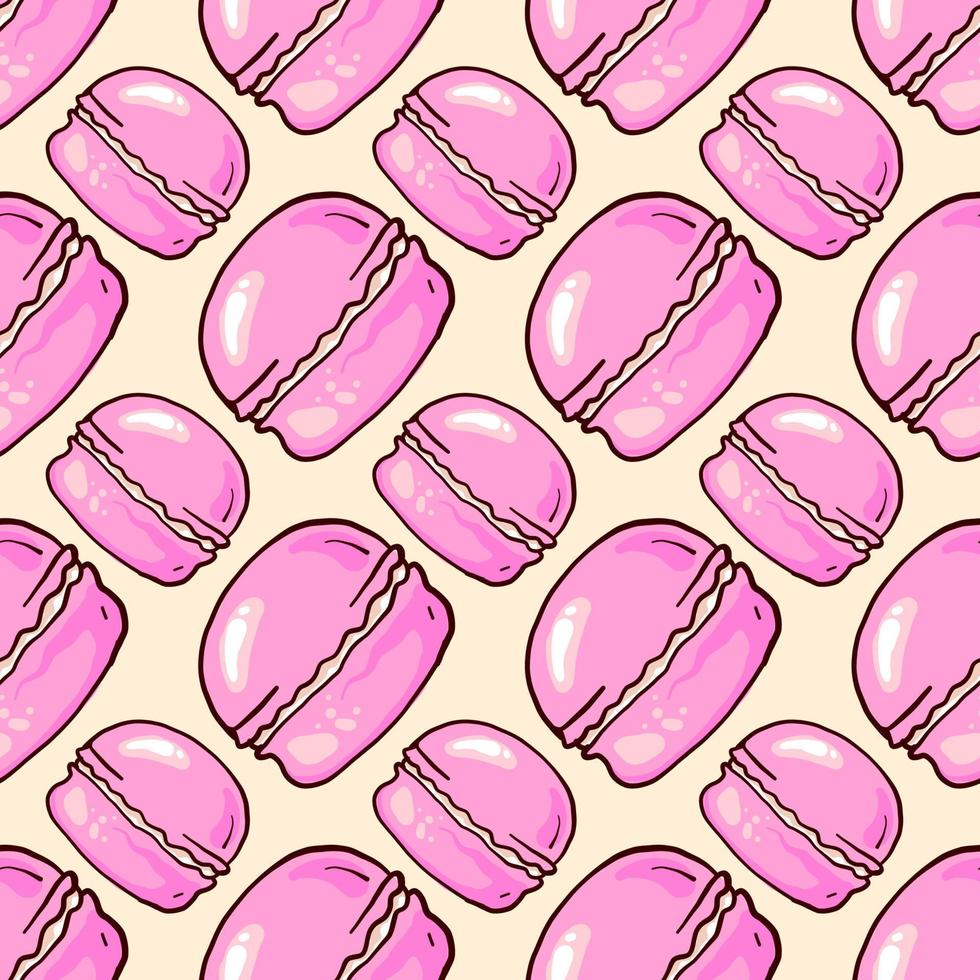 Macaroon pattern, seamless pattern on light background. vector