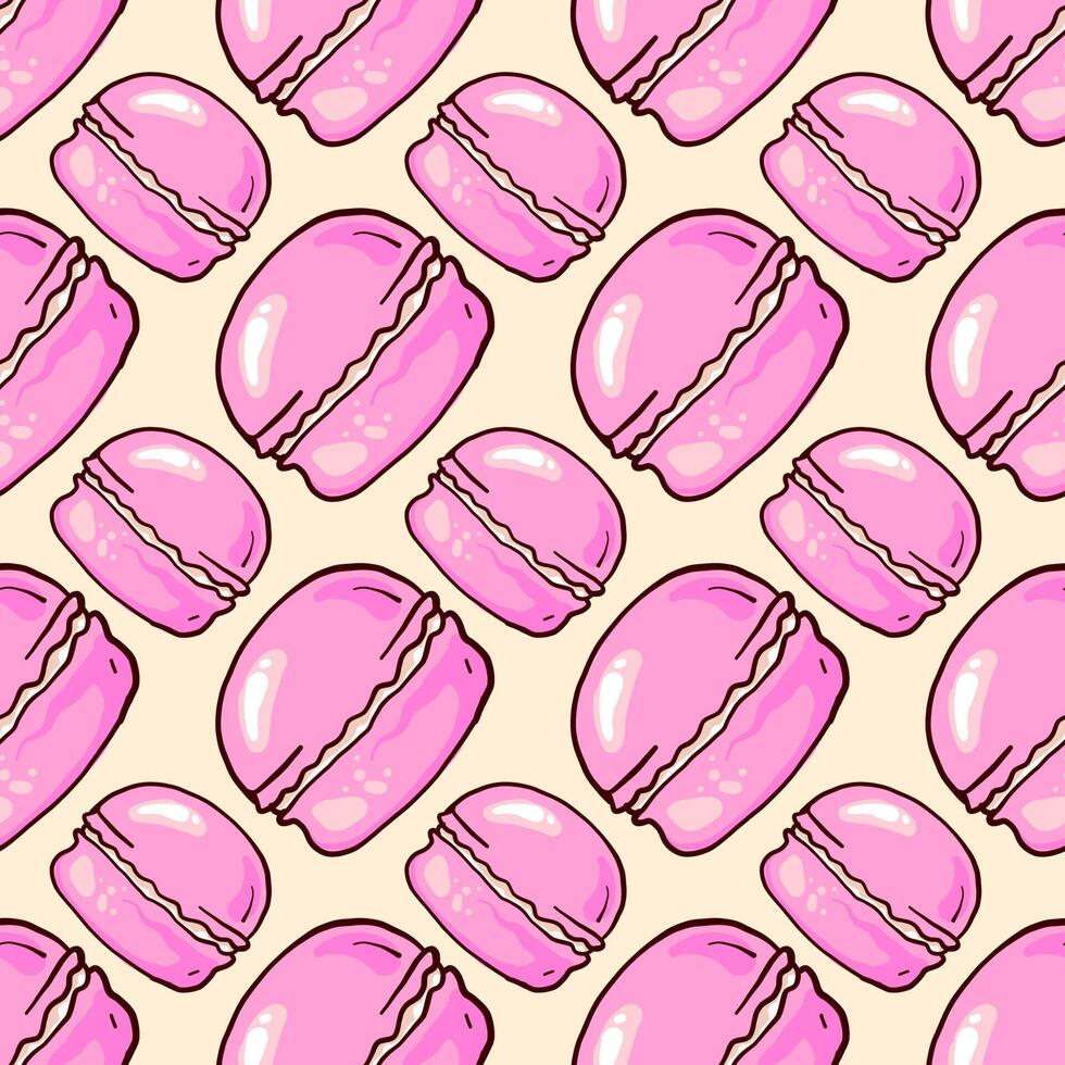 Macaroon pattern, seamless pattern on light background. vector