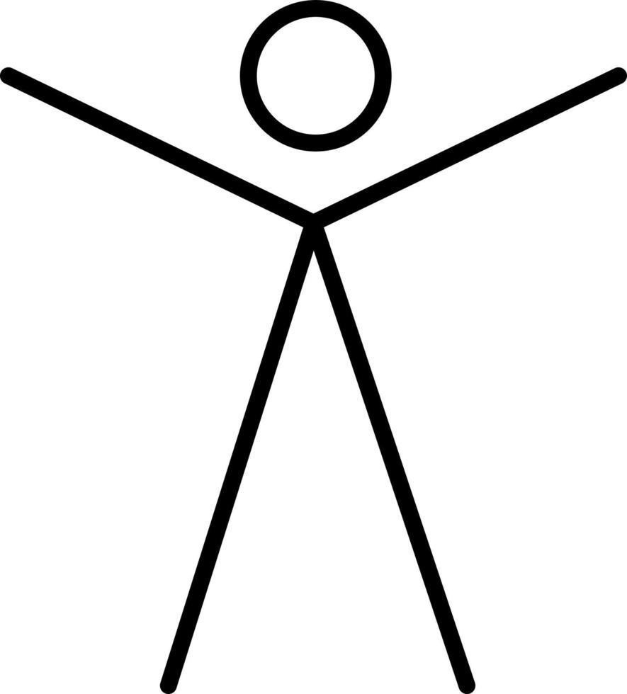 Pictogram person with its arm spread, illustration, on a white background. vector