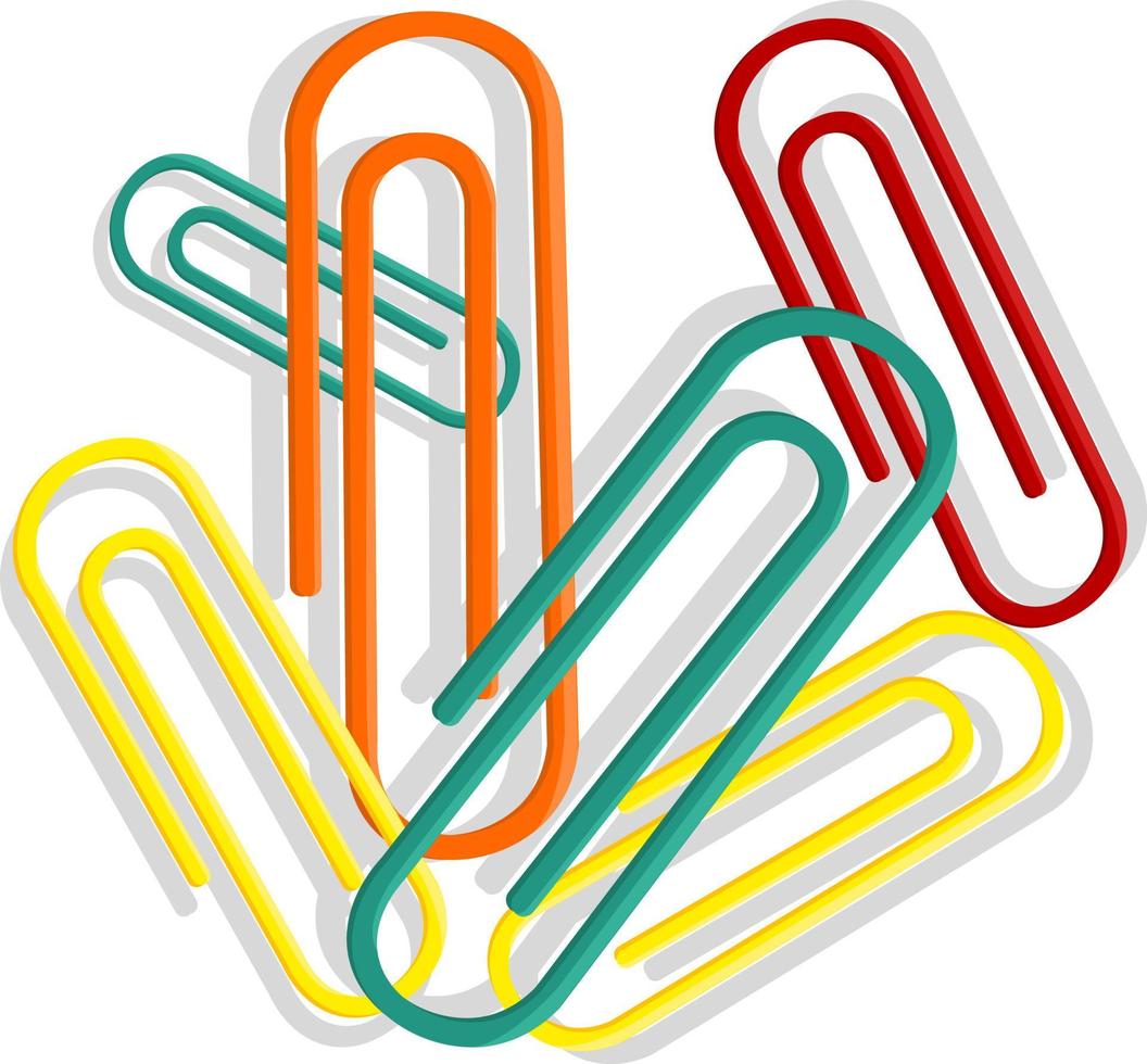 Paper clip, illustration, vector on white background