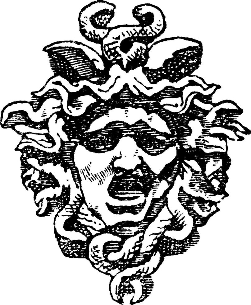 Medusa Head vintage illustration. vector