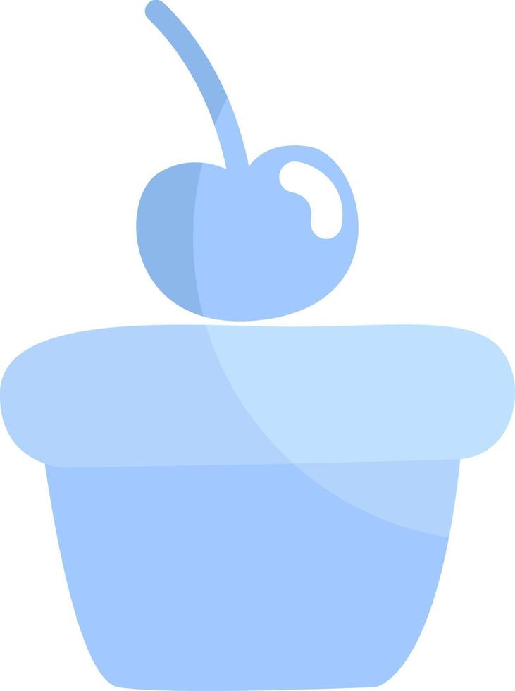 Cherry cupcake, illustration, vector on a white background.
