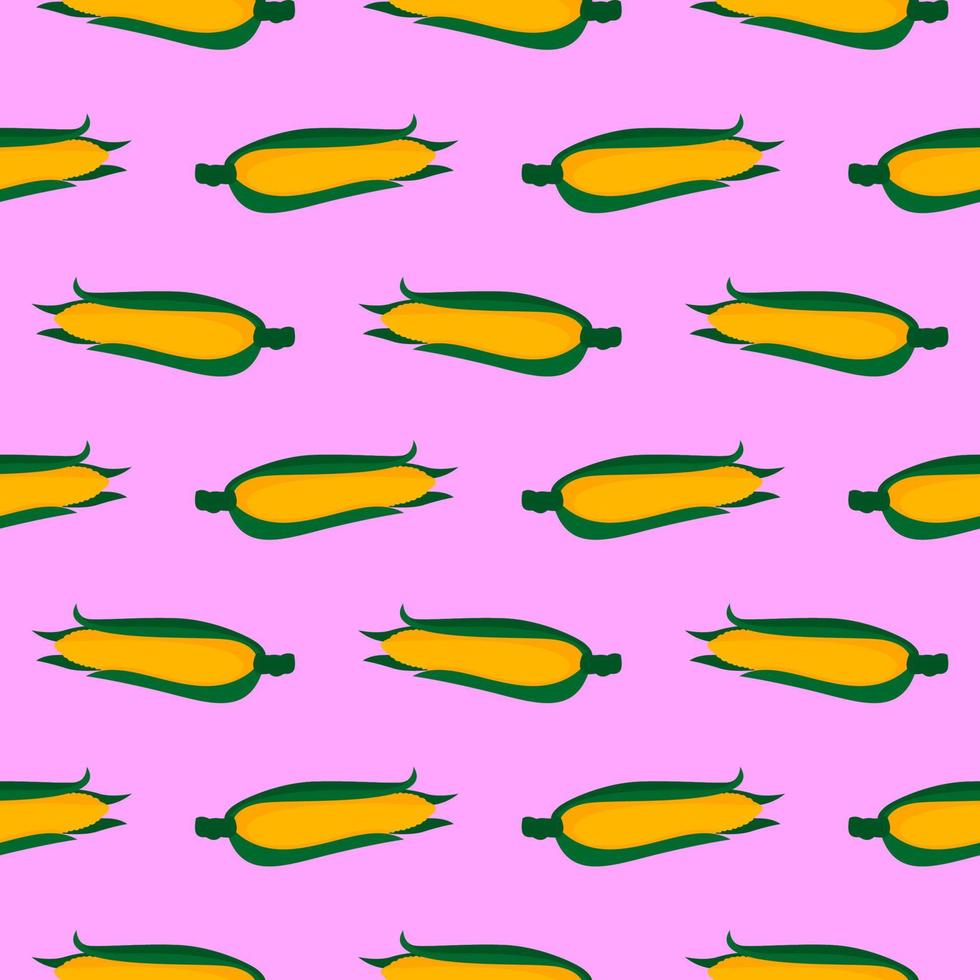 Yellow corn,seamless pattern on pink background. vector