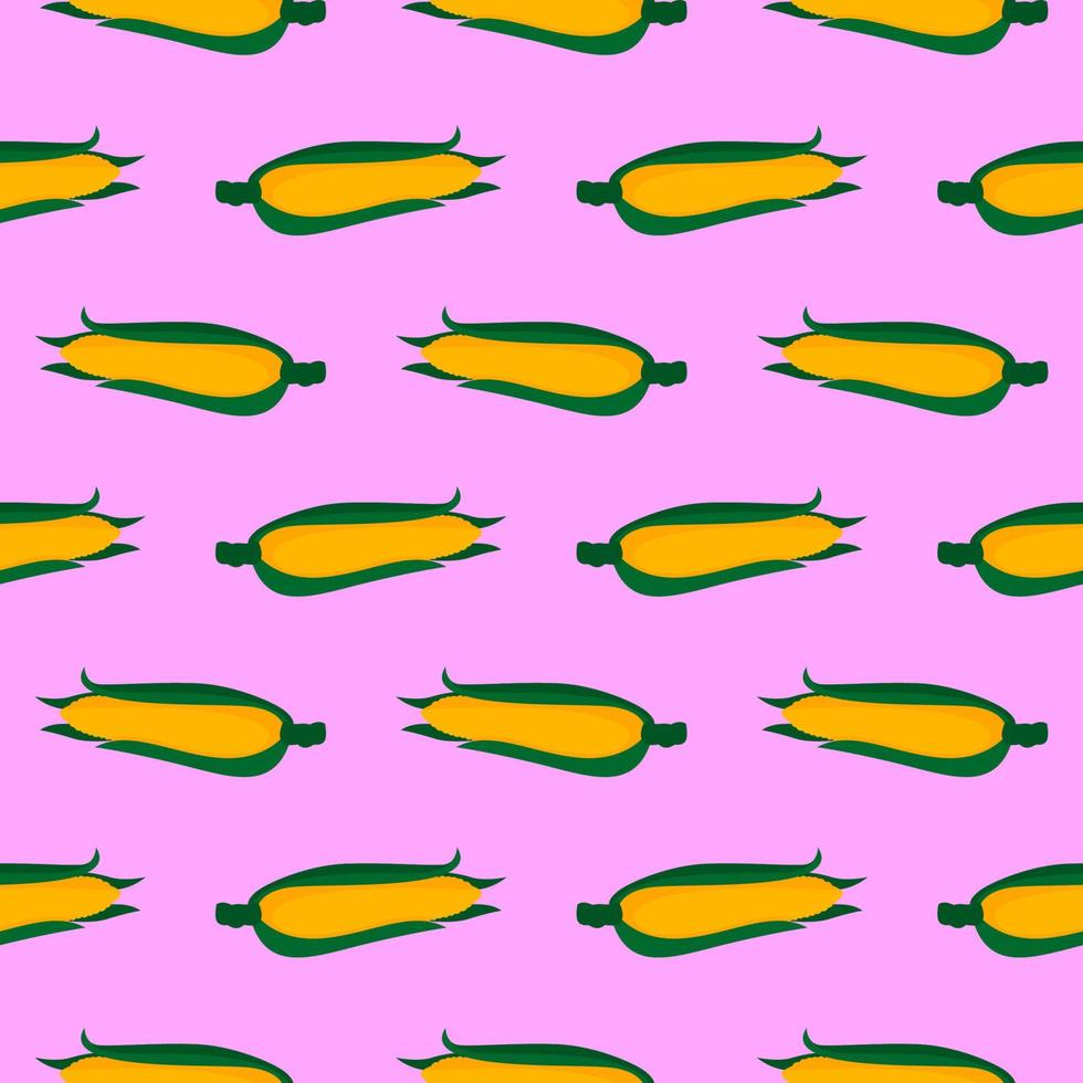 Yellow corn,seamless pattern on pink background. vector