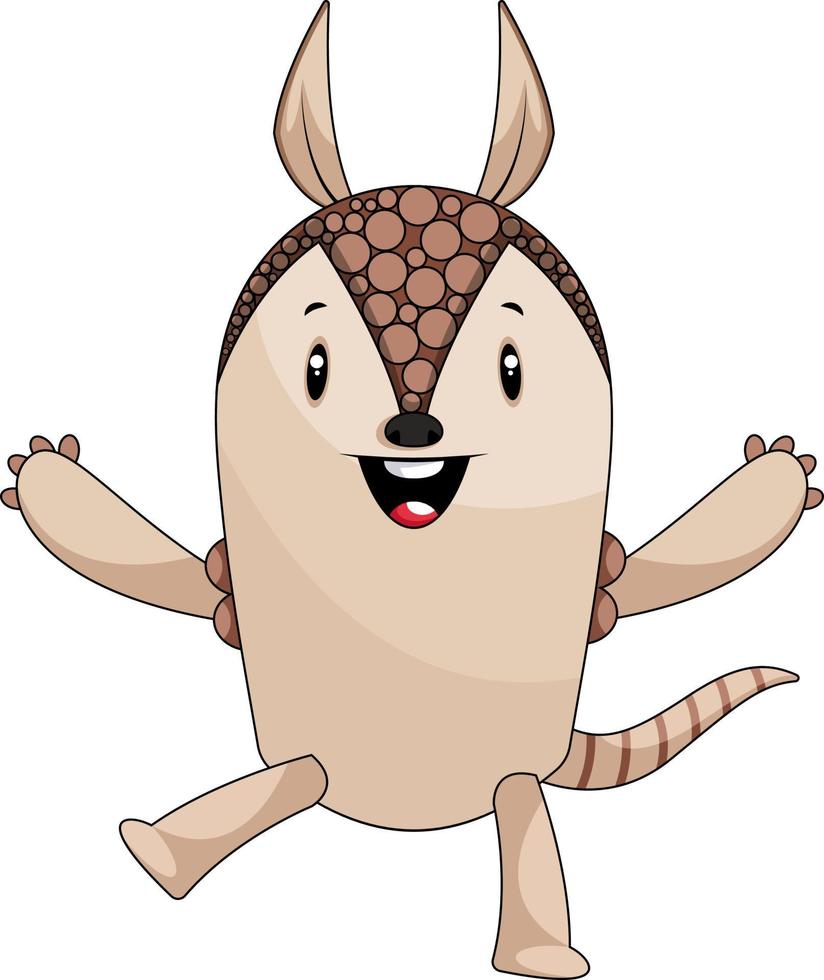 Happy armadillo, illustration, vector on white background.