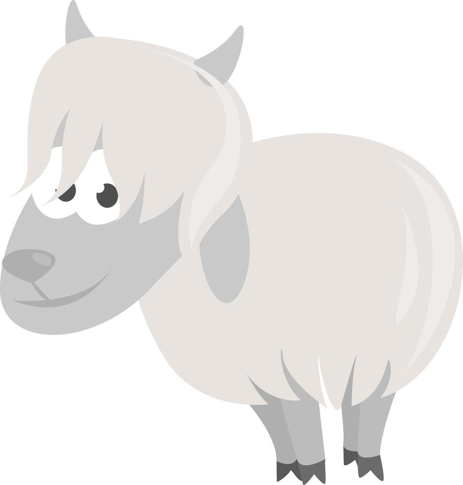 Cute white goat,illustration,vector on white background vector