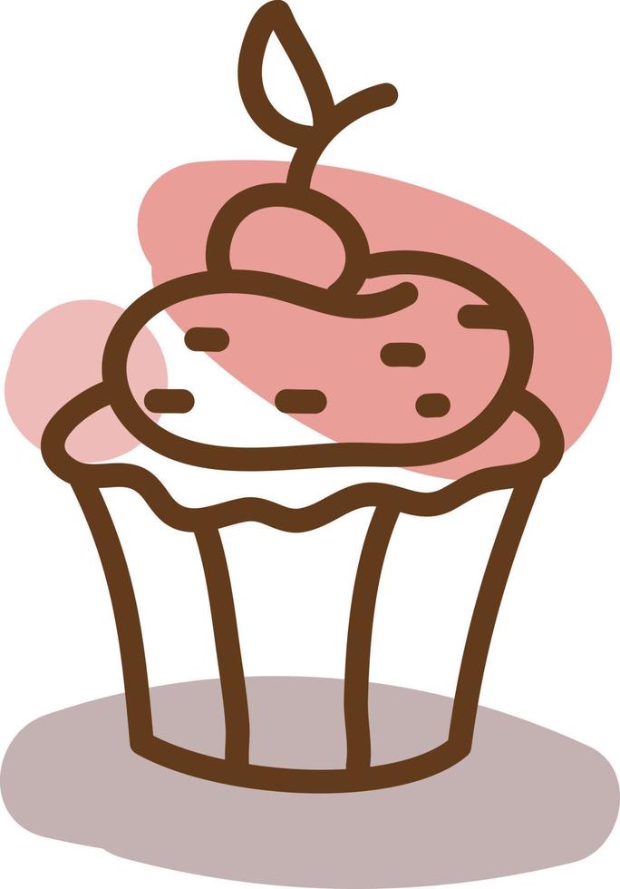 muffin de postre, ilustración, vector, sobre un fondo blanco. vector