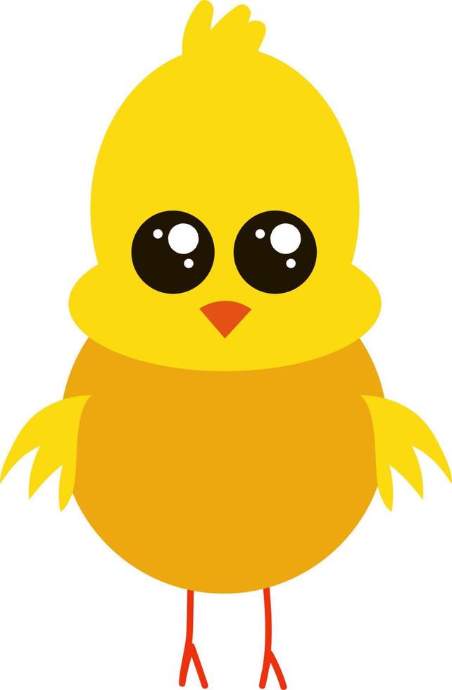 Fat little chicken, illustration, vector on white background.