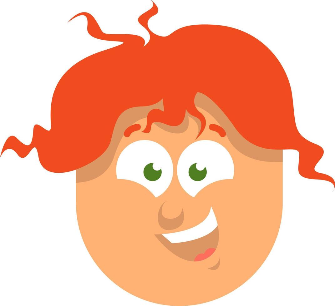 Happy ginger boy, illustration, on a white background. vector