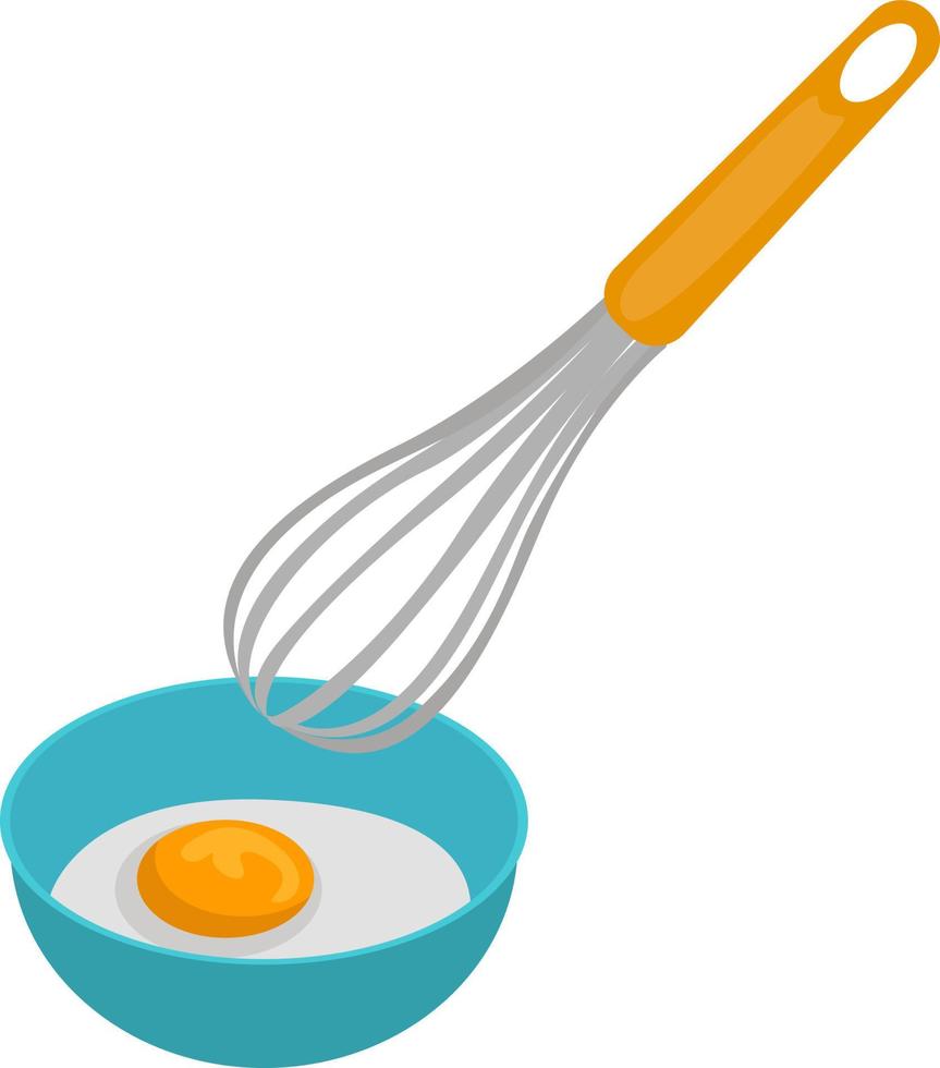 Whisk for eggs, illustration, vector on white background