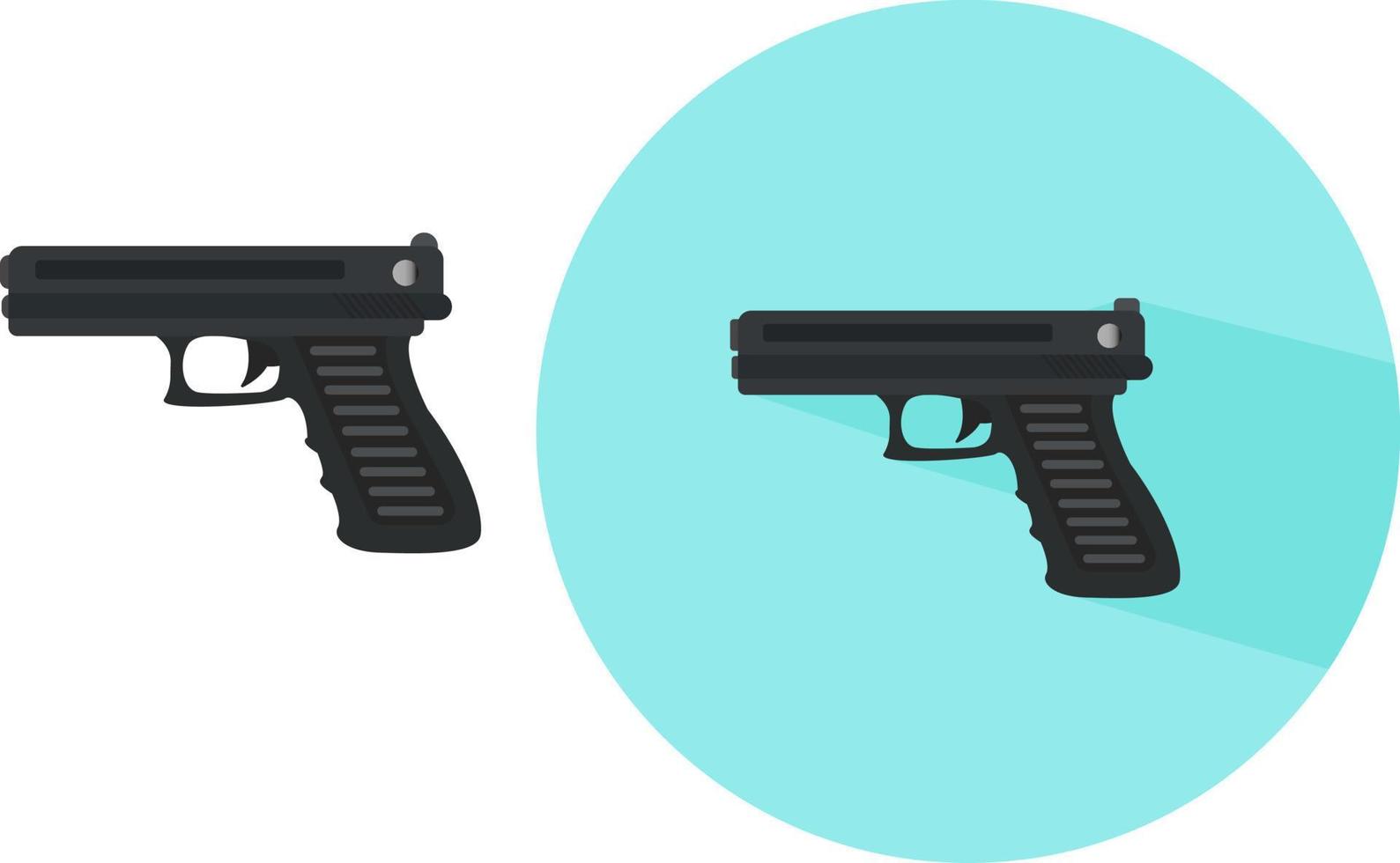 pistola negra, ilustración, vector sobre fondo blanco.