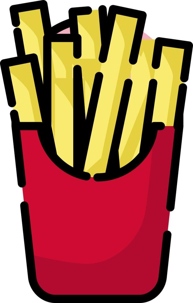 Delicious fries, illustration, vector on a white background.