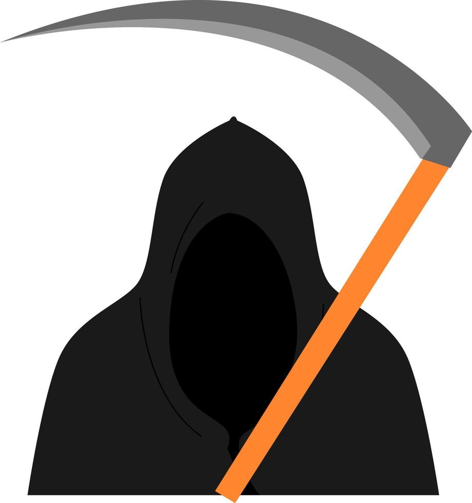 Grim reaper, illustration, vector on white background.