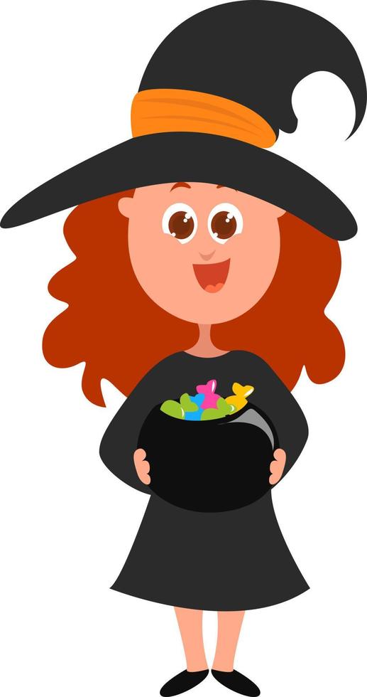 Halloween candy, illustration, vector on white background