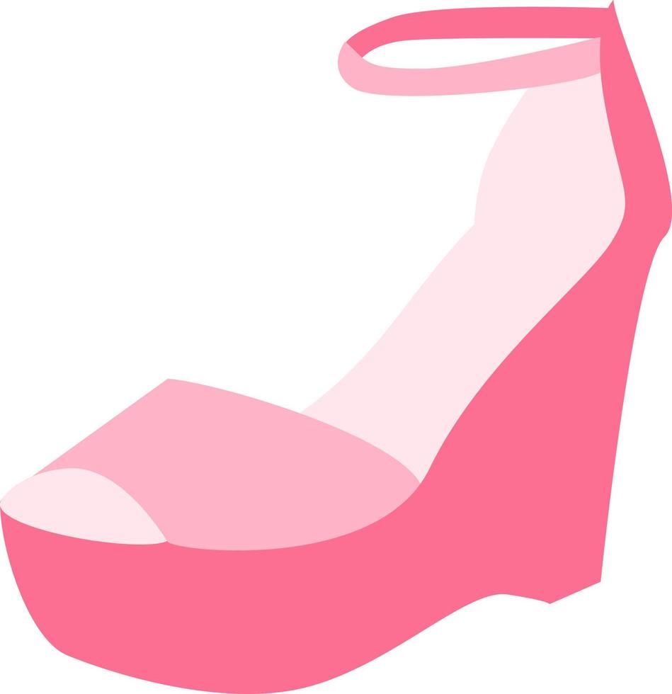 Shoe with full thick heel, illustration, vector, on a white background. vector