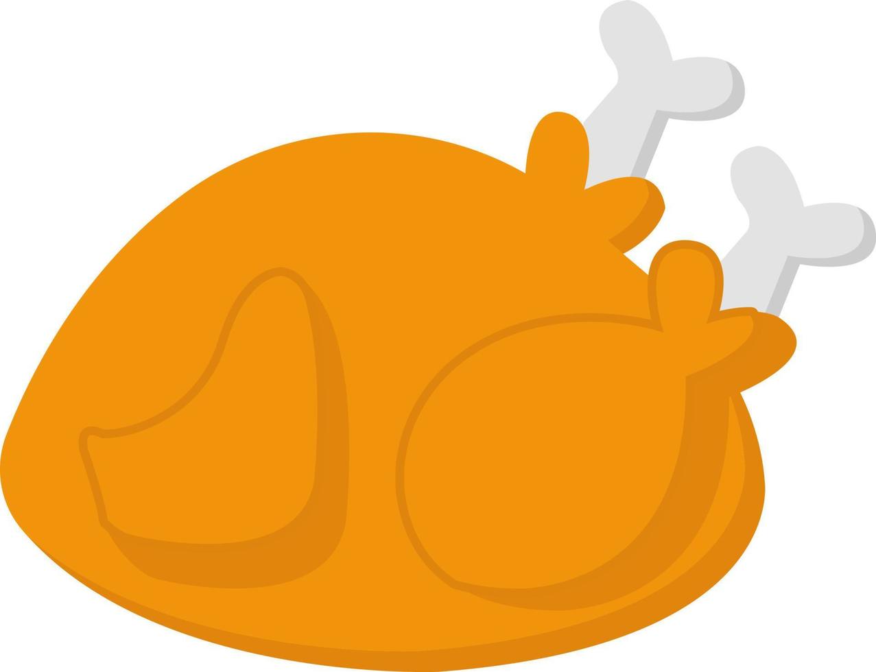 Roast turkey, illustration, vector on white background.