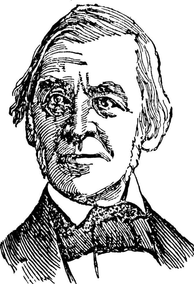 ralph waldo emerson, ilustración vintage vector