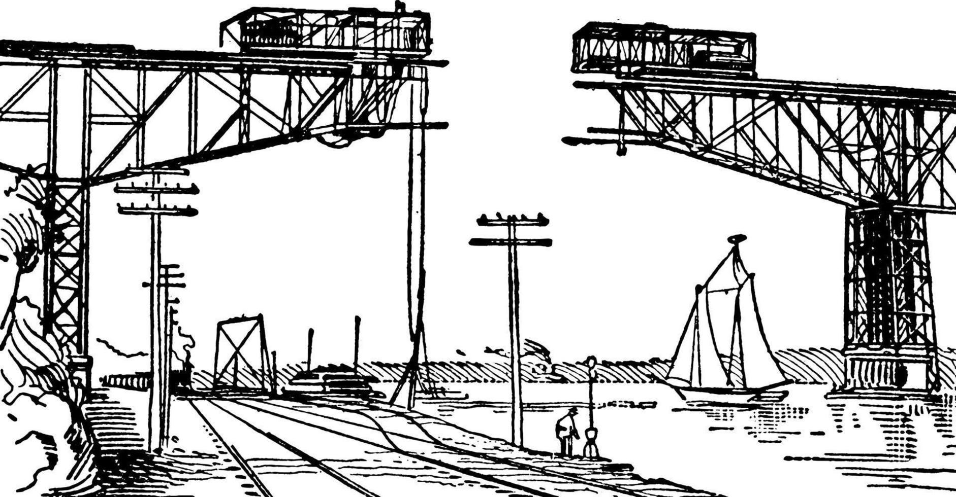 Cantilever, vintage illustration. vector