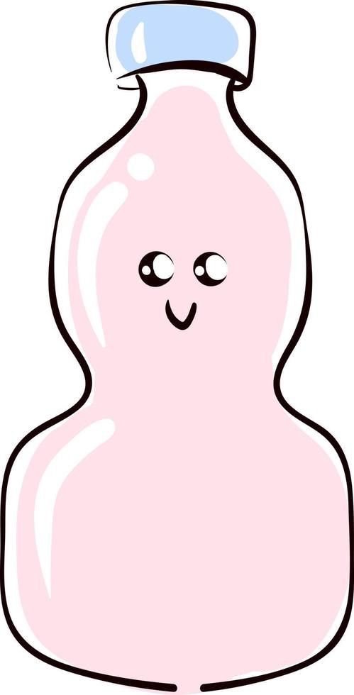 Cute pink bottle, illustration, vector on white background.