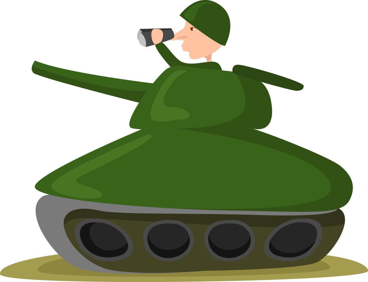 Green tank, illustration, vector on white background