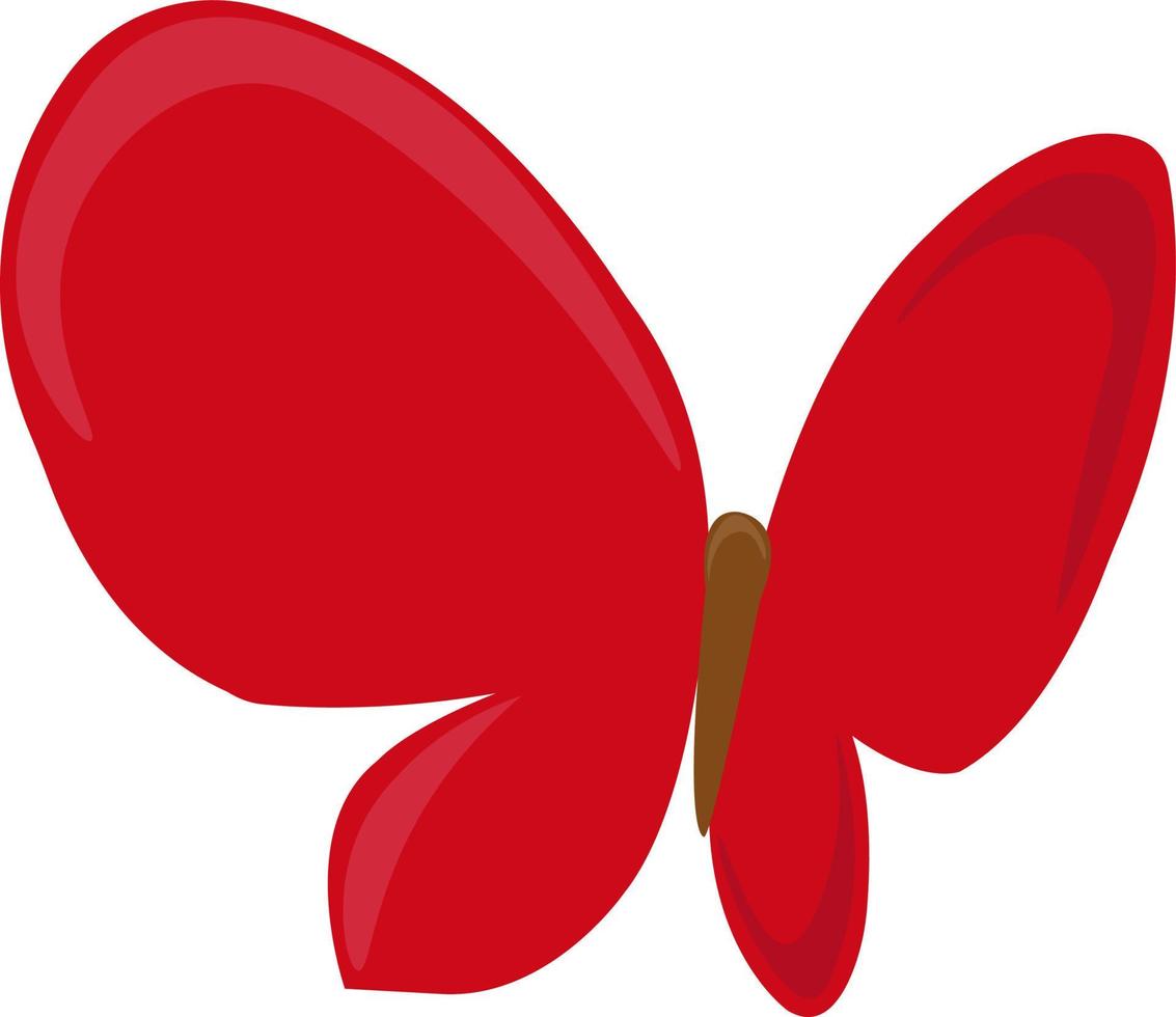 Red butterfly, illustration, vector on white background.