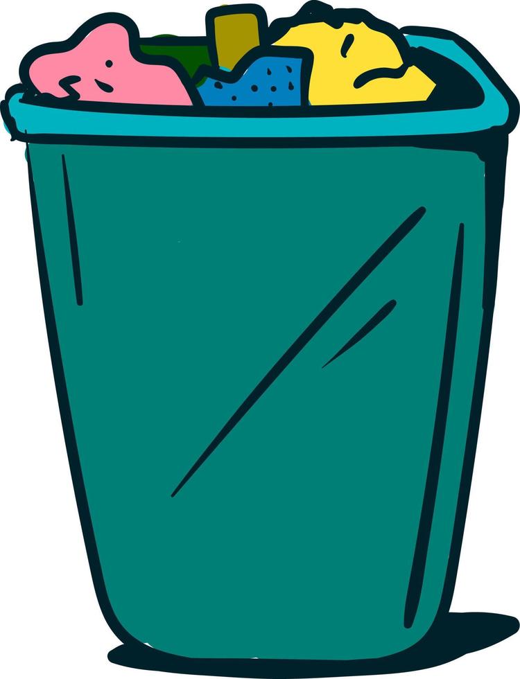 Trash can , illustration, vector on white background