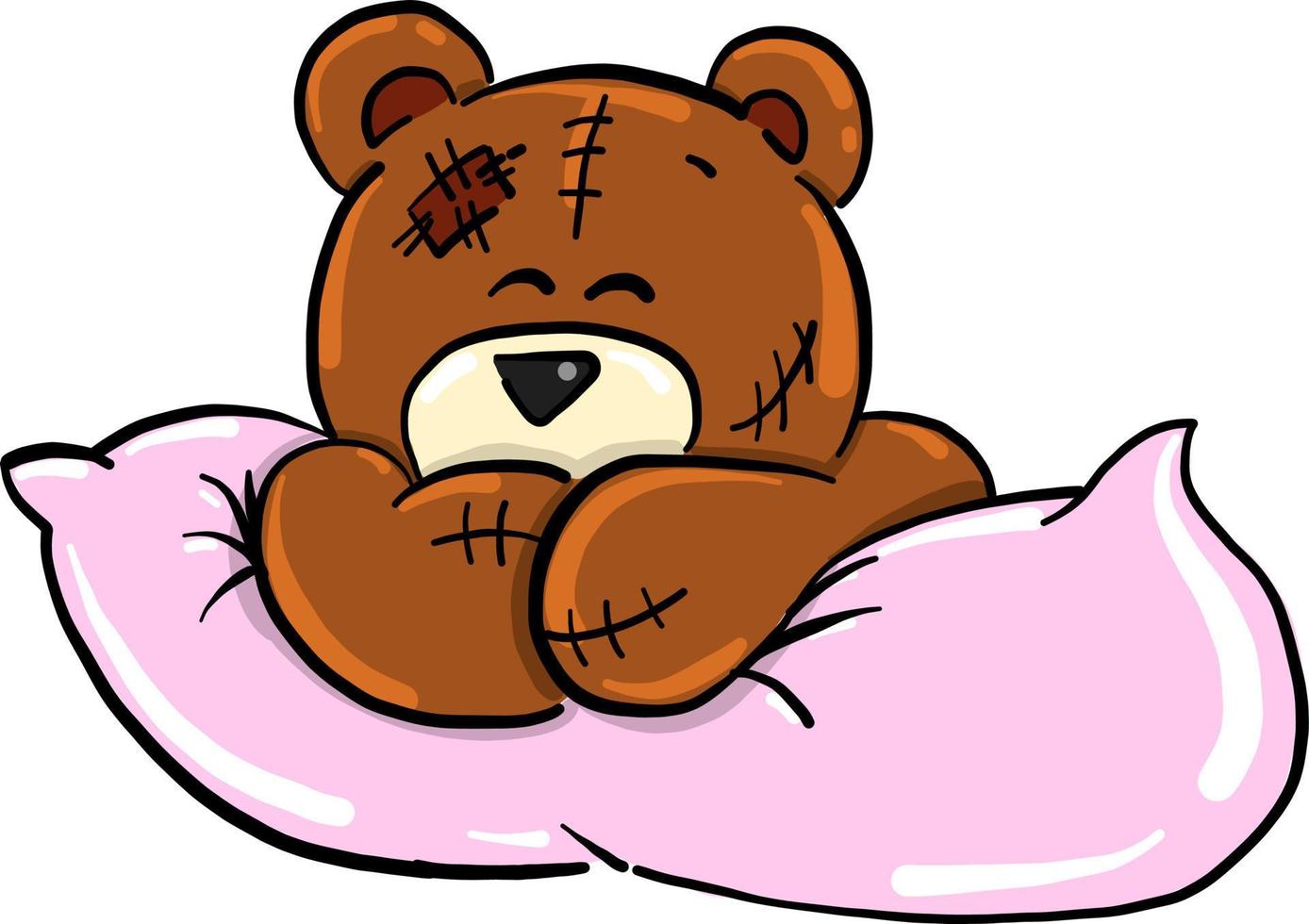 Sleeping bear, illustration, vector on white background