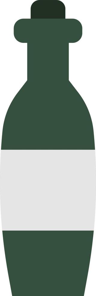 Green vermouth bottle, illustration, on a white background. vector