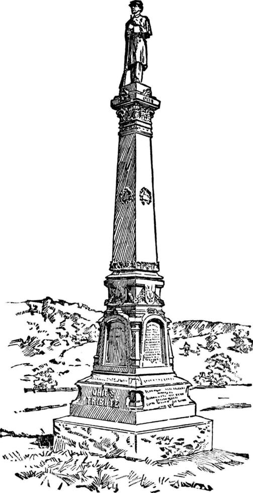 Soldiers Monument, vintage illustration. vector