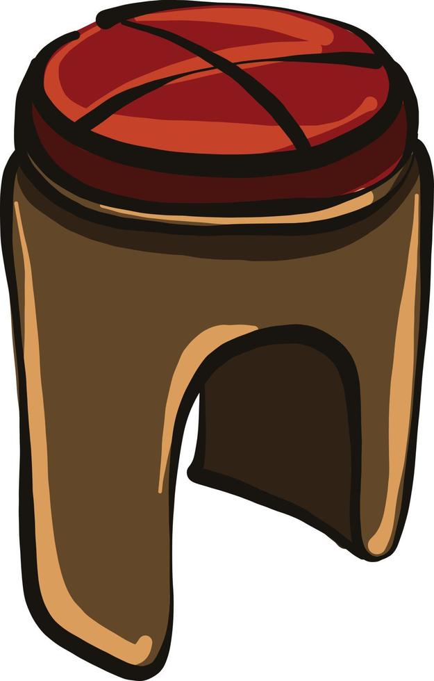 Small red chair, illustration, vector on a white background.