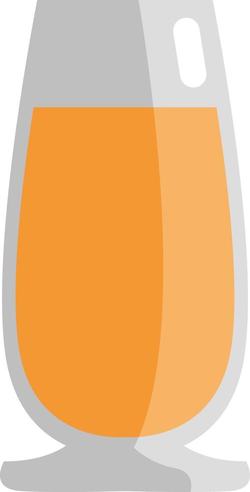 Glass of orange juice, icon illustration, vector on white background