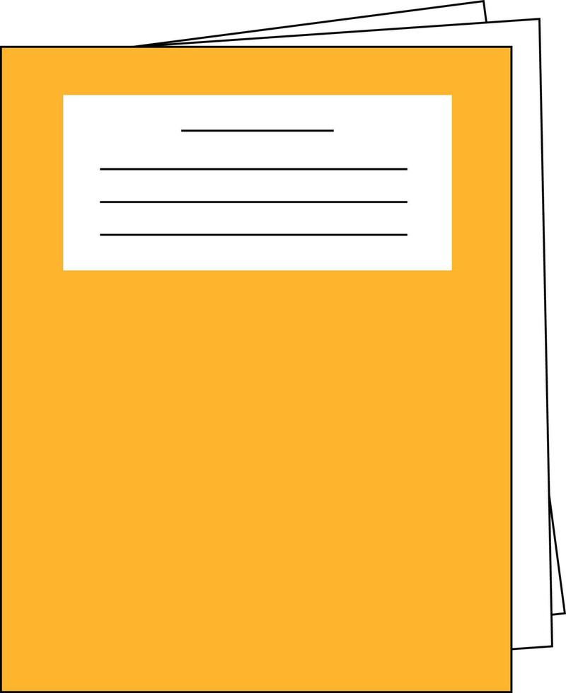 Yellow notebook, illustration, vector on white background.